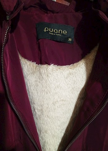 Bordo Uzun Kadın Yağmurluk Fermuarlı - Görsel 9