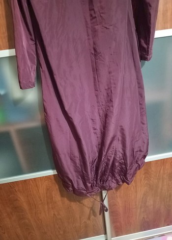 Bordo Uzun Kadın Yağmurluk Fermuarlı - Görsel 7