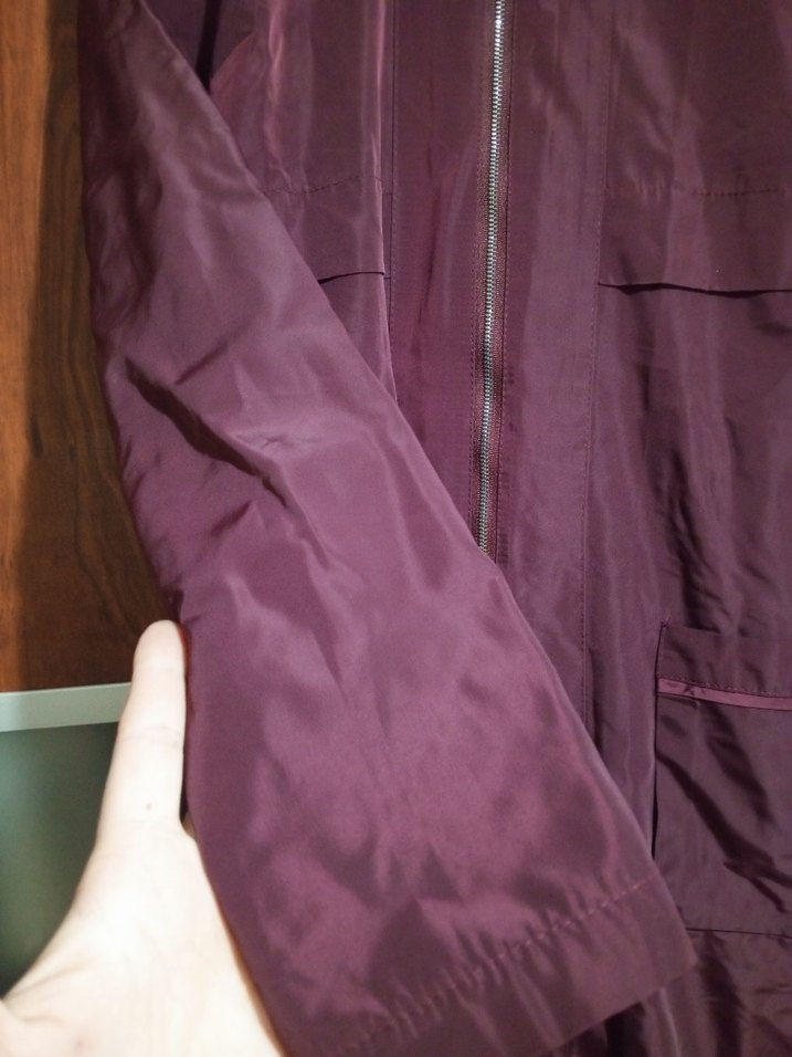 Bordo Uzun Kadın Yağmurluk Fermuarlı - Görsel 5