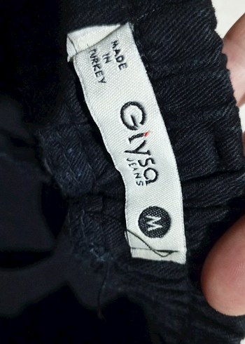 Düğmeli Siyah Kadın Midi Denim Pantolon - Görsel 3