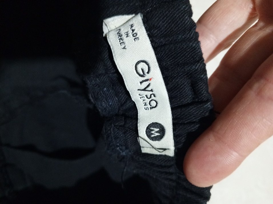 Düğmeli Siyah Kadın Midi Denim Pantolon - Görsel 3