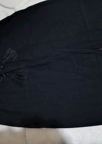 Siyah Salaş Kumaş Pantolon Püsküllü - Görsel 4