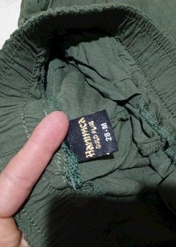 Kadın Keten Rahat Kesim Yeşil Pantolon - Görsel 4