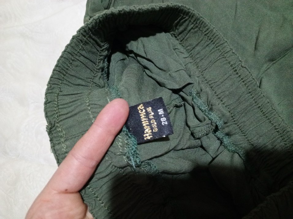 Kadın Keten Rahat Kesim Yeşil Pantolon - Görsel 4