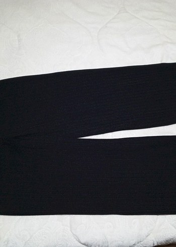 Kadın Siyah örme kumaş Pantolon - Görsel 6