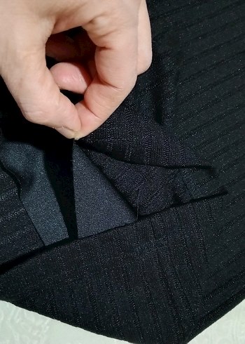 Kadın Siyah örme kumaş Pantolon - Görsel 4