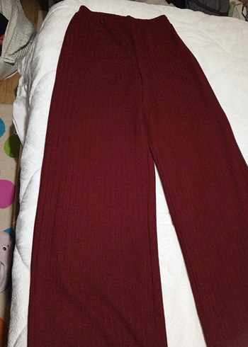 Bordo Örme Kadın Pantolon - Görsel 2