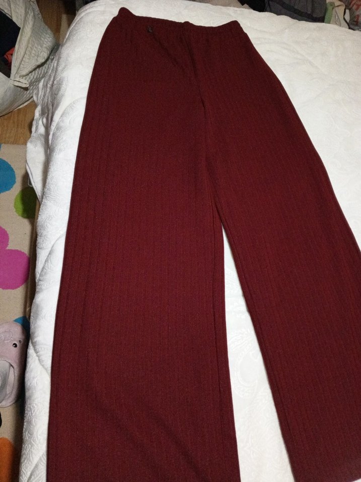 Bordo Örme Kadın Pantolon - Görsel 2