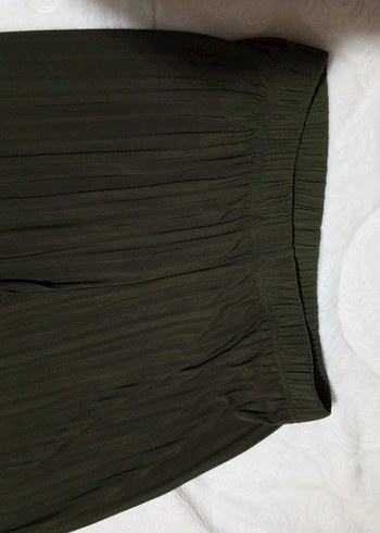 Kadın Haki Piliseli Kumaş Pantolon - Görsel 3