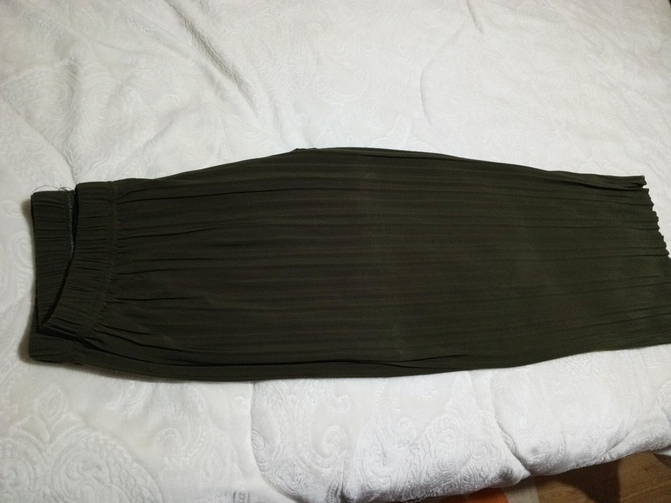 Kadın Haki Piliseli Kumaş Pantolon - Görsel 2