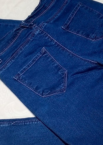 Lacivert Düğmeli Regular Fit Kot Pantolon - Görsel 3