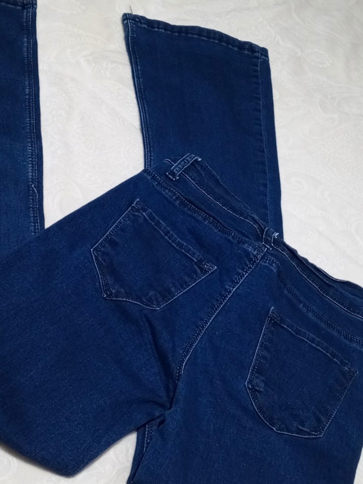 Lacivert Düğmeli Regular Fit Kot Pantolon - Görsel 5