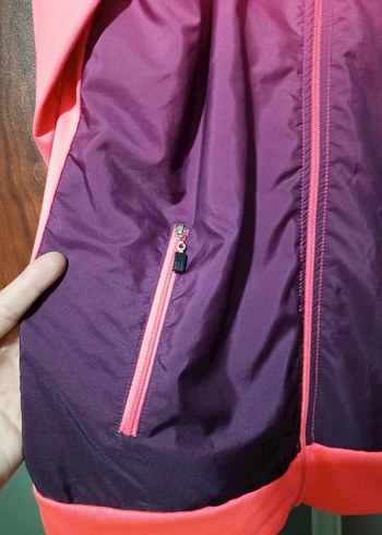 Kadın Pembe Tie-Dye Fermuarlı Spor eşofman üstü - Görsel 2