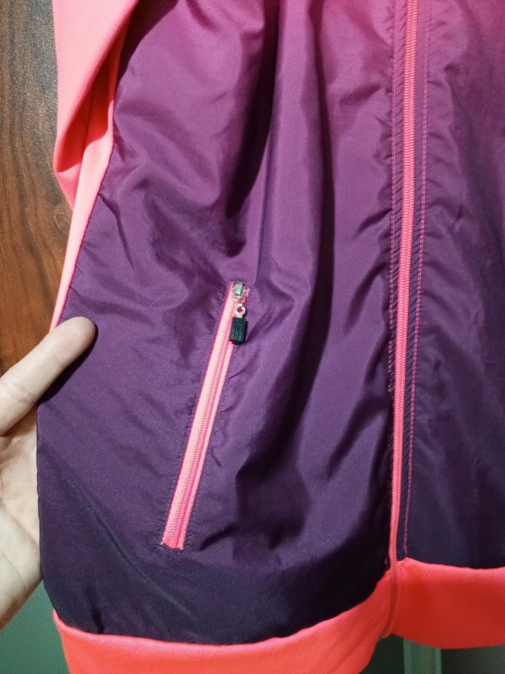 Kadın Pembe Tie-Dye Fermuarlı Spor eşofman üstü - Görsel 2