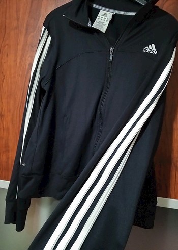 Siyah Adidas Fermuarlı Spor Ceket - Görsel 2
