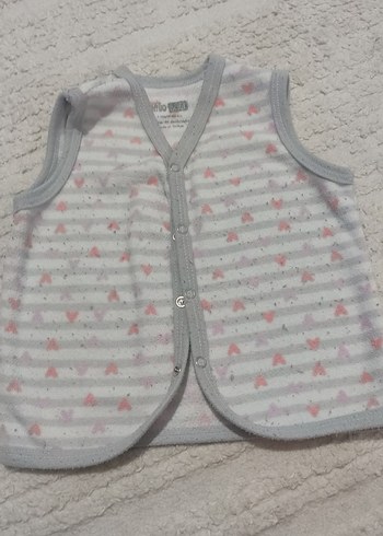 Kız Çocuk Gri Düğmeli V Yaka Yelek - Görsel 3