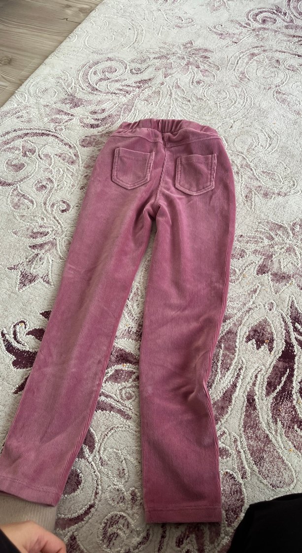 Bordo Dantel Detaylı Kız Tayt - Görsel 4