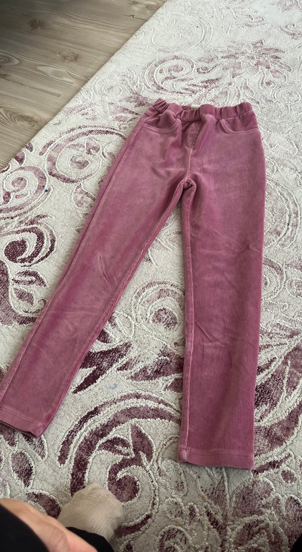 Bordo Dantel Detaylı Kız Tayt - Görsel 2