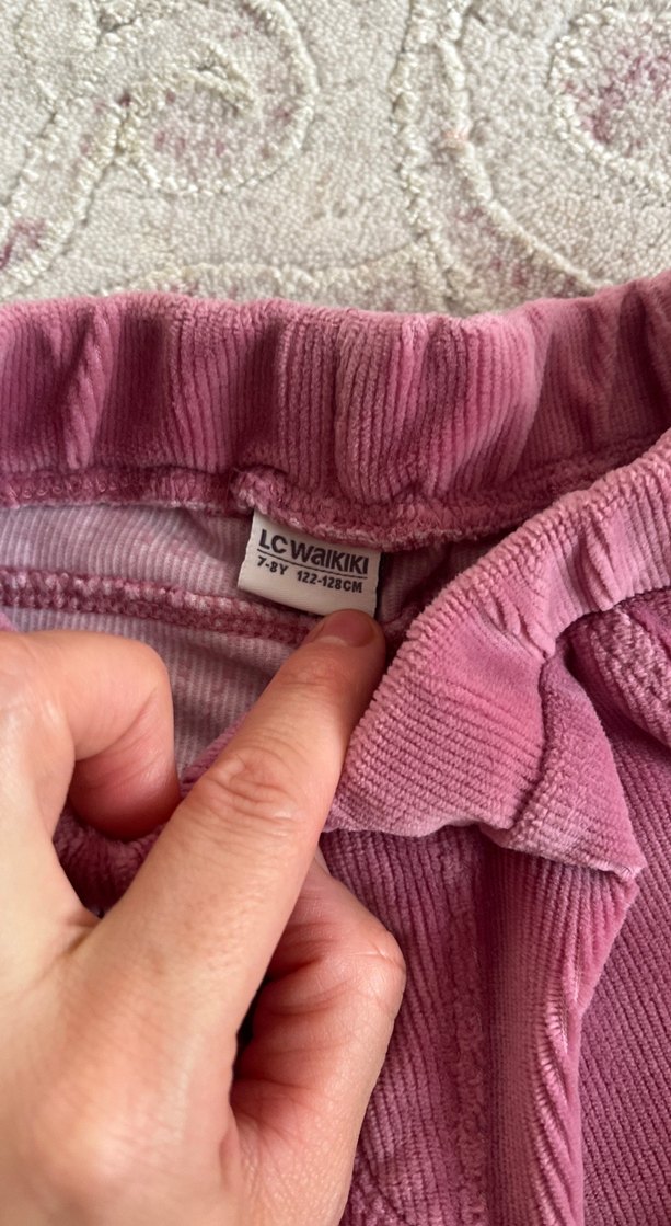 Bordo Dantel Detaylı Kız Tayt - Görsel 3