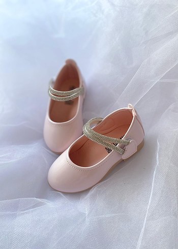 Kız Çocuk Pembe Tokalı Bale Ayakkabısı - Görsel 2