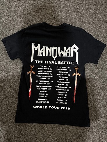 Manowar 2019 tur tişört orijinal