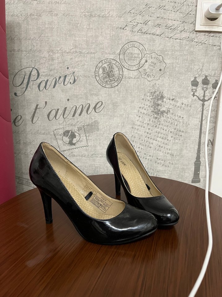 Siyah Stiletto Topuklu Kadın Ayakkabı - Görsel 3