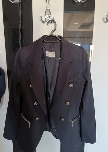 Düğmeli Siyah Kadın Blazer Ceket