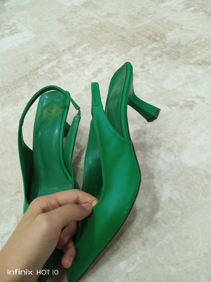 Yeşil Stiletto Kadın Ayakkabı - Görsel 2