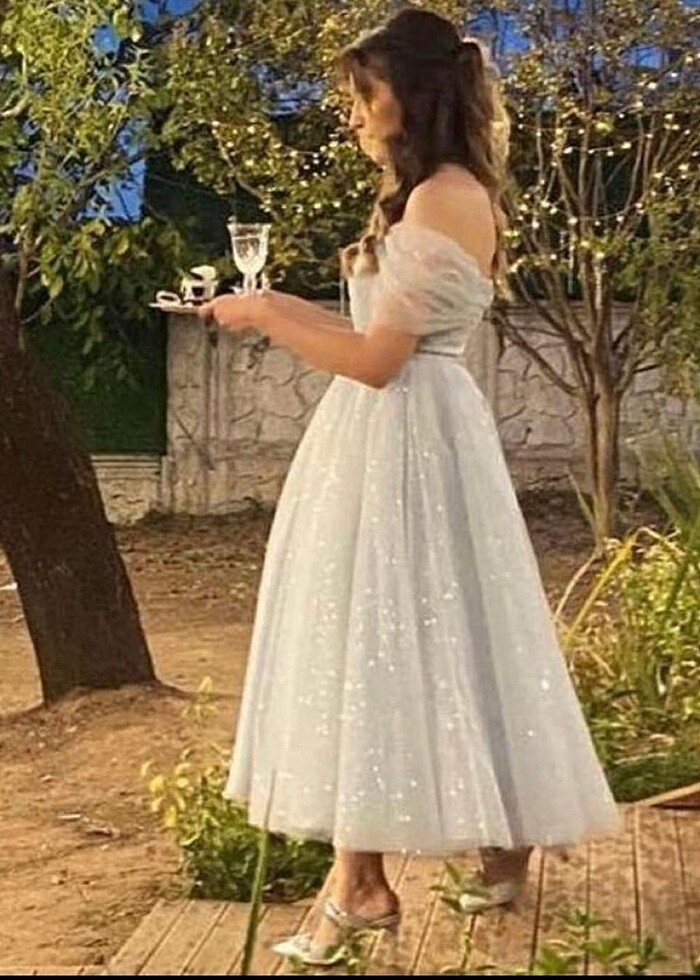 Nişan elbisesi prenses elbise bebe mavi elbise - Görsel 2