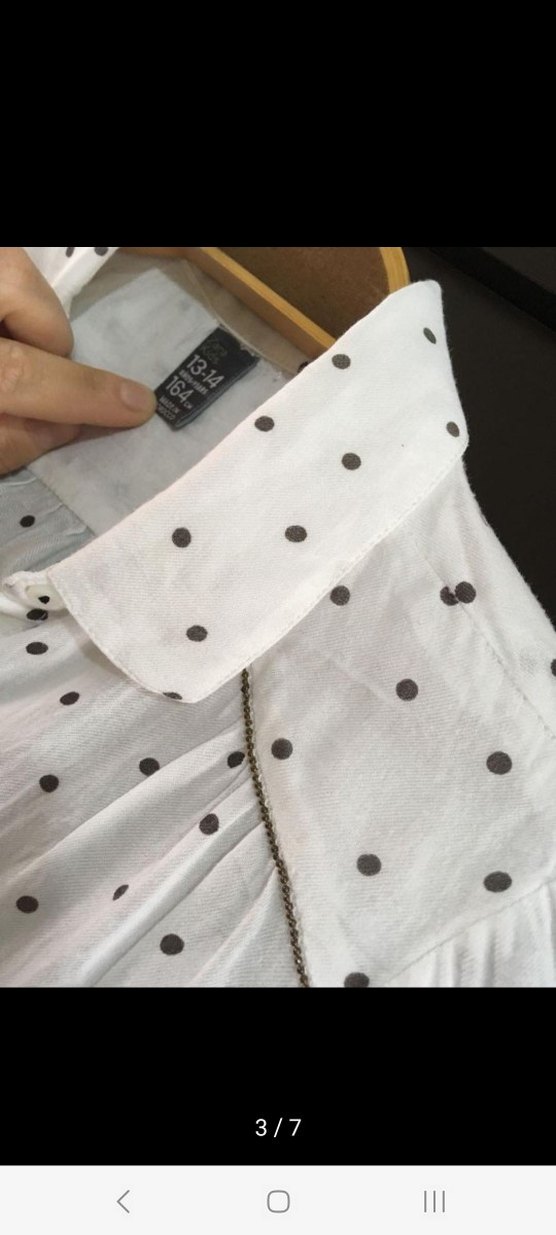 Düğmeli Puantiyeli Beyaz Çocuk  Gömlek - Görsel 3