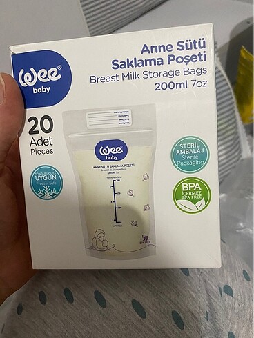 Süt saklama poşeti