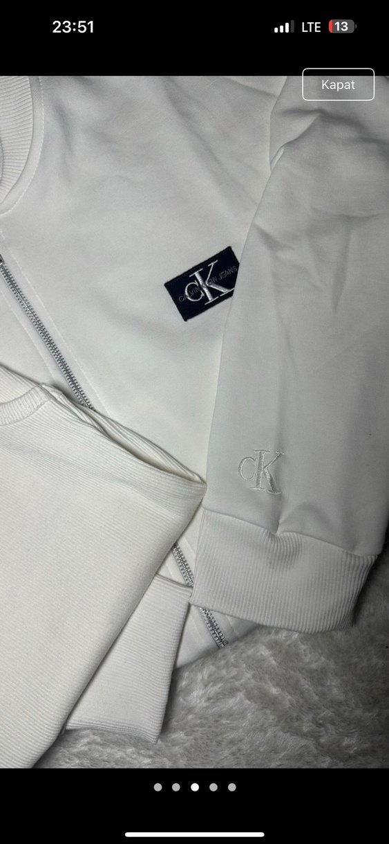 Calvin Klein Ekru Çiftli Sweatshirt Seti — görsel 3/5