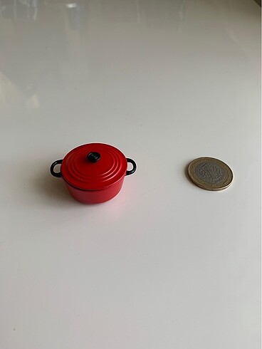Minyatür metal tencer kırmızı