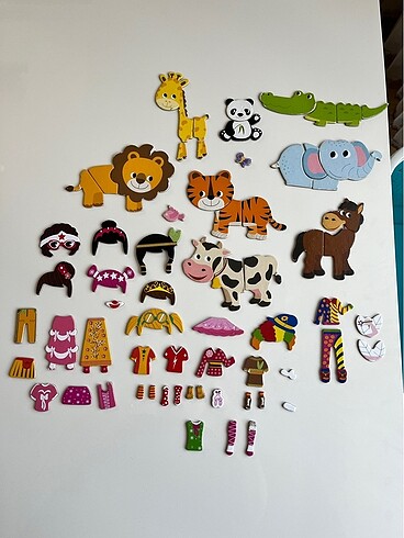 Mıknatıslı hayvan puzzle ve kiyafet