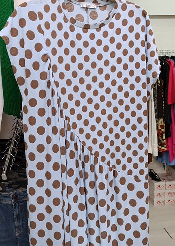 Puantiye Desenli Uzun Hamile Elbisesi - Görsel 2