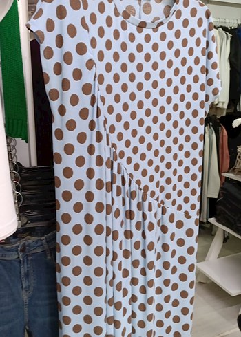 Puantiye Desenli Uzun Hamile Elbisesi - Görsel 4