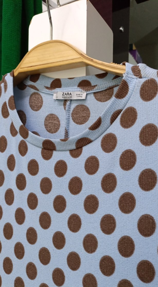 Puantiye Desenli Uzun Hamile Elbisesi - Görsel 5