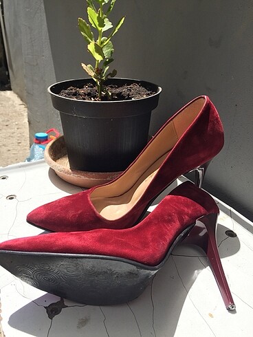 37 Beden Bordo stiletto ayakkabı