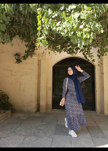 Tesettür günlük uzun elbise 38-40 uyumlu - Görsel 8