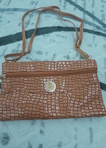 Parlak Kahverengi Desenli Deri Kadın Çanta - Görsel 2