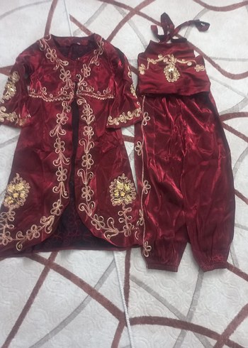 Bordo İşlemeli Uzun Kollu çocuk bindanlı - Görsel 3