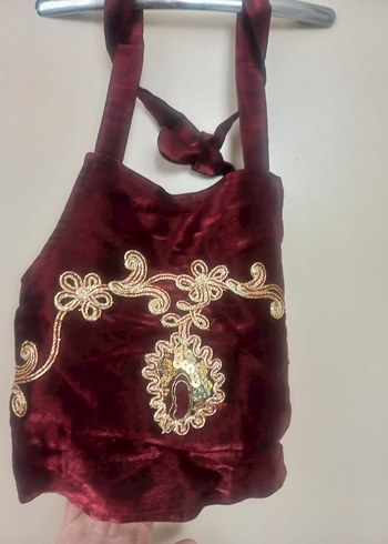 Bordo İşlemeli Uzun Kollu çocuk bindanlı - Görsel 4