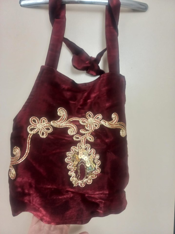 Bordo İşlemeli Uzun Kollu çocuk bindanlı - Görsel 4