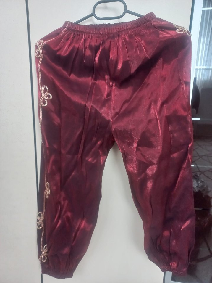 Bordo İşlemeli Uzun Kollu çocuk bindanlı - Görsel 5