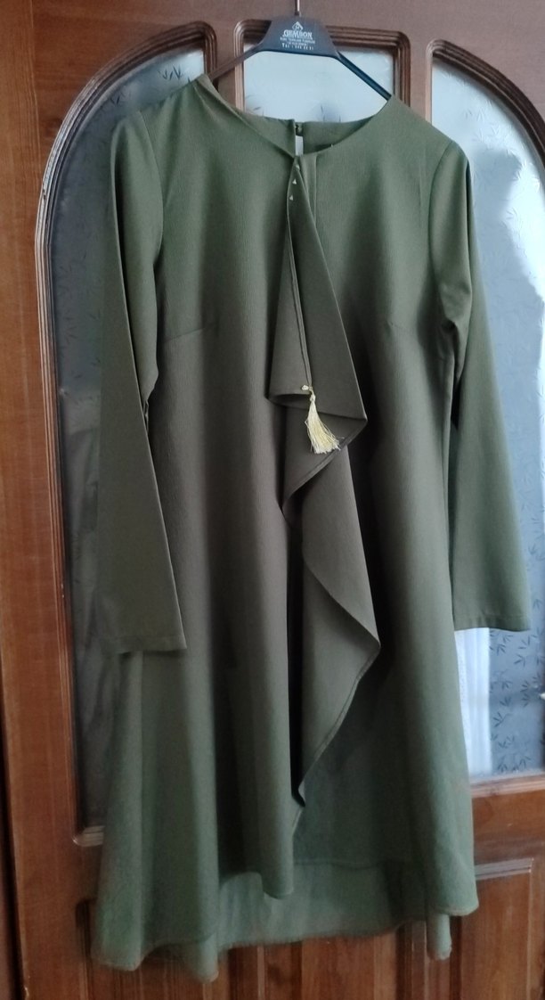 Drapeli tunik- Haki - Görsel 3