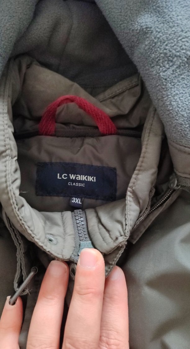 koyu yeşil Kapüşonlu Düğmeli Erkek Yağmurluk - Görsel 3