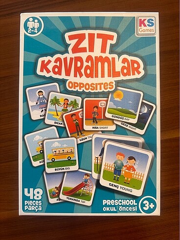Ks games Zıt kavramlar opposites okul öncesi 48 parça kart oyunu