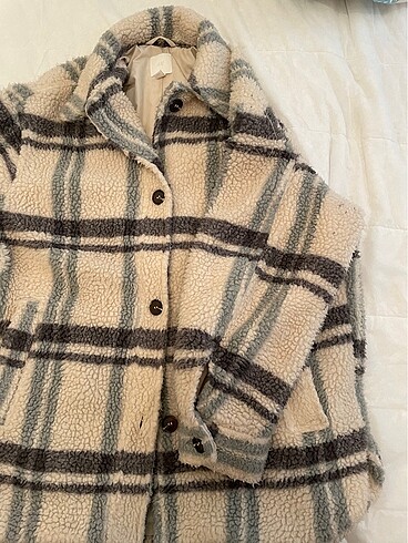 H&M peluş oversize kaban S beden M ve L bedenlerde rahatça giyeb