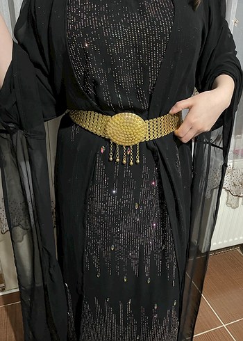 Kadın Altın Renkli Payetli Bohem elbise - Görsel 3