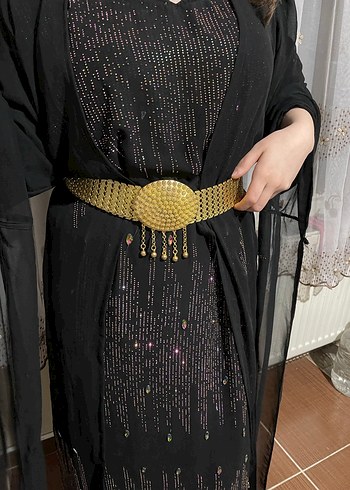 Kadın Altın Renkli Payetli Bohem elbise - Görsel 2